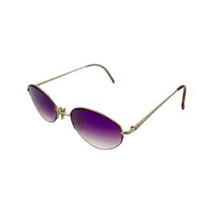 80's 90's Small CHRISTIAN DIOR Sunglasses Eyewear Gold Metal Frames Purple Lens